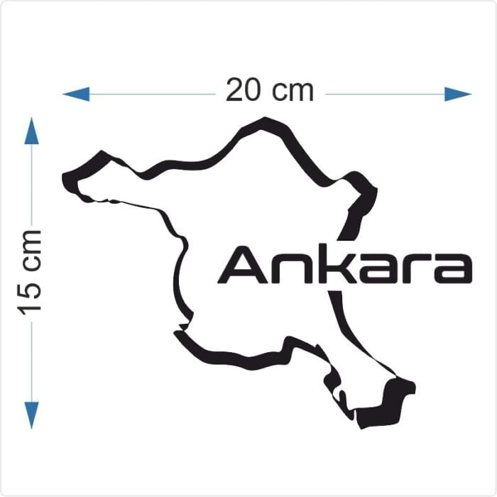 En Uygun Filtre - "ANKARA"Harita Yarış Pisti Sticker / 2Adet