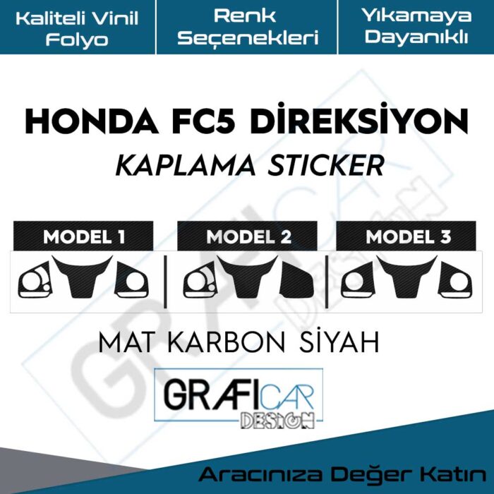 En Uygun Filtre - Honda FC5 Direksiyon Kaplama Sticker