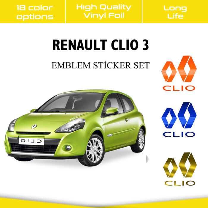 En Uygun Filtre - Renault Clio 3 Amblem Sticker Set