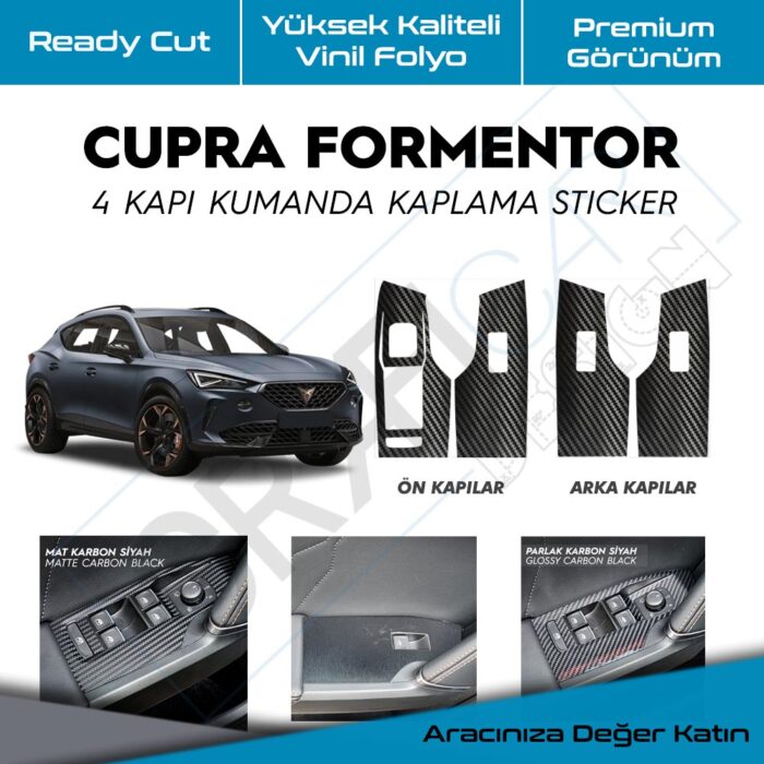 En Uygun Filtre - Cupra Formentor 4 Kapı İçi Tutma Kaplama Sticker Seti