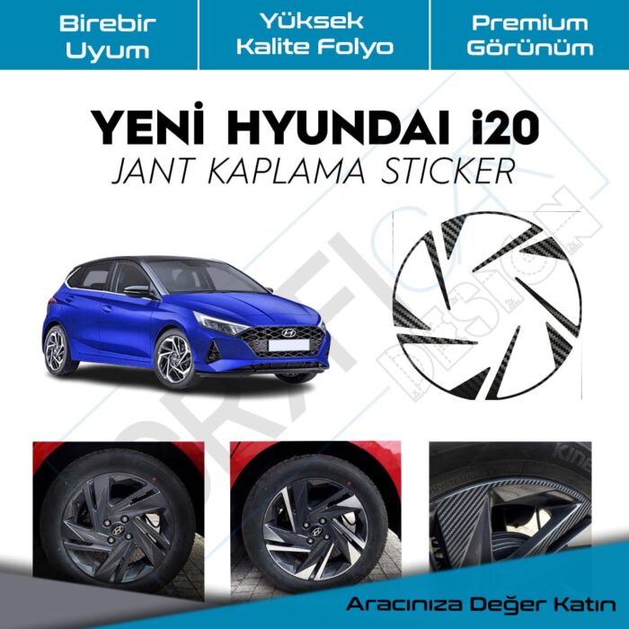En Uygun Filtre - Hyundai i20 Jant Kaplama Sticker Set