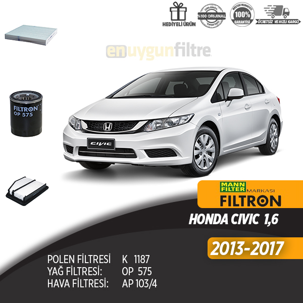 En Uygun Filtre - Honda Cıvıc 1,6 Filtre Seti (Üçlü)