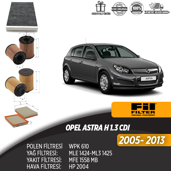 En Uygun Filtre - Opel Astra H 1.3 Cdİ Filtre Seti (Dörtlü)
