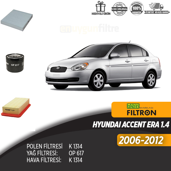 En Uygun Filtre - Hyundai Accent Era 1.4 Filtre Seti