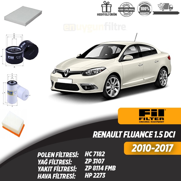 En Uygun Filtre - Renault Fluance 1.5 Dci Dizel Filtre Seti