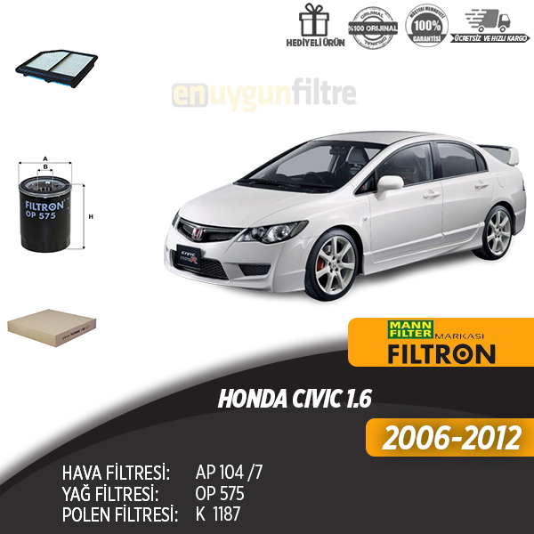 En Uygun Filtre - Honda Civic 1.6 Filtre Seti (Üçlü)