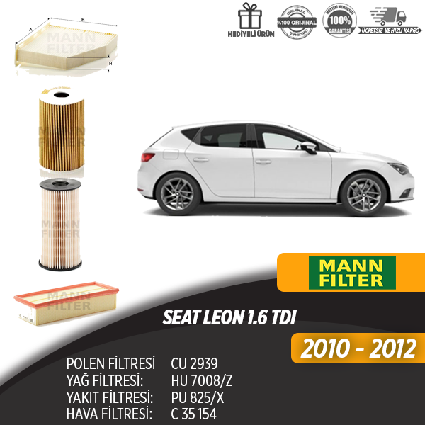 En Uygun Filtre - Seat Leon 1.6 Tdi Filtre Seti