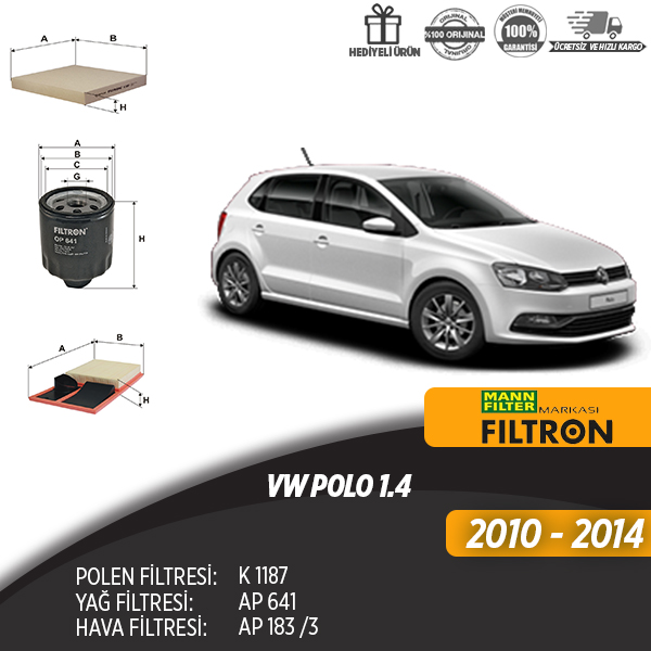 En Uygun Filtre - Volkswagen Polo 1.4 Filtre Seti (Üçlü)