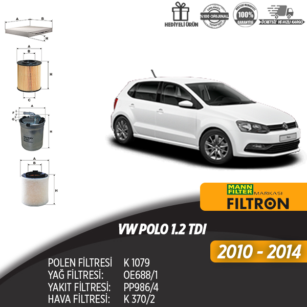 En Uygun Filtre - Volkswagen Polo 1.2 Tdi Filtre Seti ( Dörtlü)