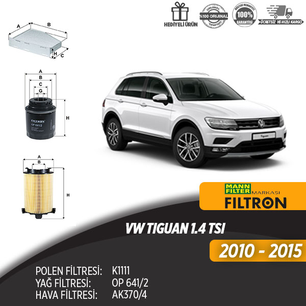 En Uygun Filtre - Volkswagen Tiguan 1.4 Tsi Filtre Seti ( Üçlü)