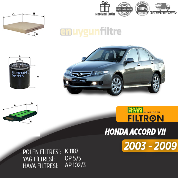 En Uygun Filtre - Honda Accord 2.0 Filtre Seti